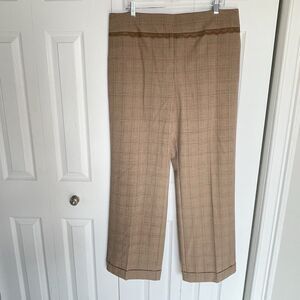 Women Emma James Plaid dress pants size 16 Straight leg Brown